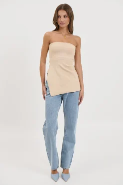 Melinda Strapless Top Sand