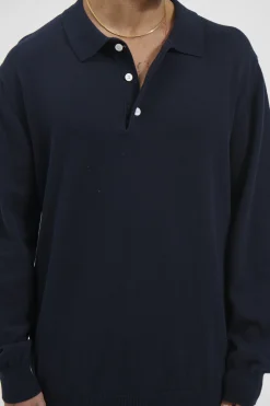 Mick Long Sleeve Polo Navy
