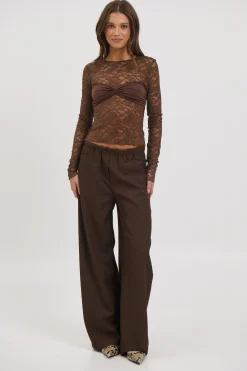 Midnight Long Sleeve Top Chocolate