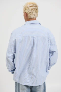 Miles Stripe Shirt Blue