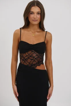 Navy Lace Maxi Dress Black