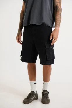 Neil Cargo Denim Short Black