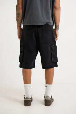 Neil Cargo Denim Short Black
