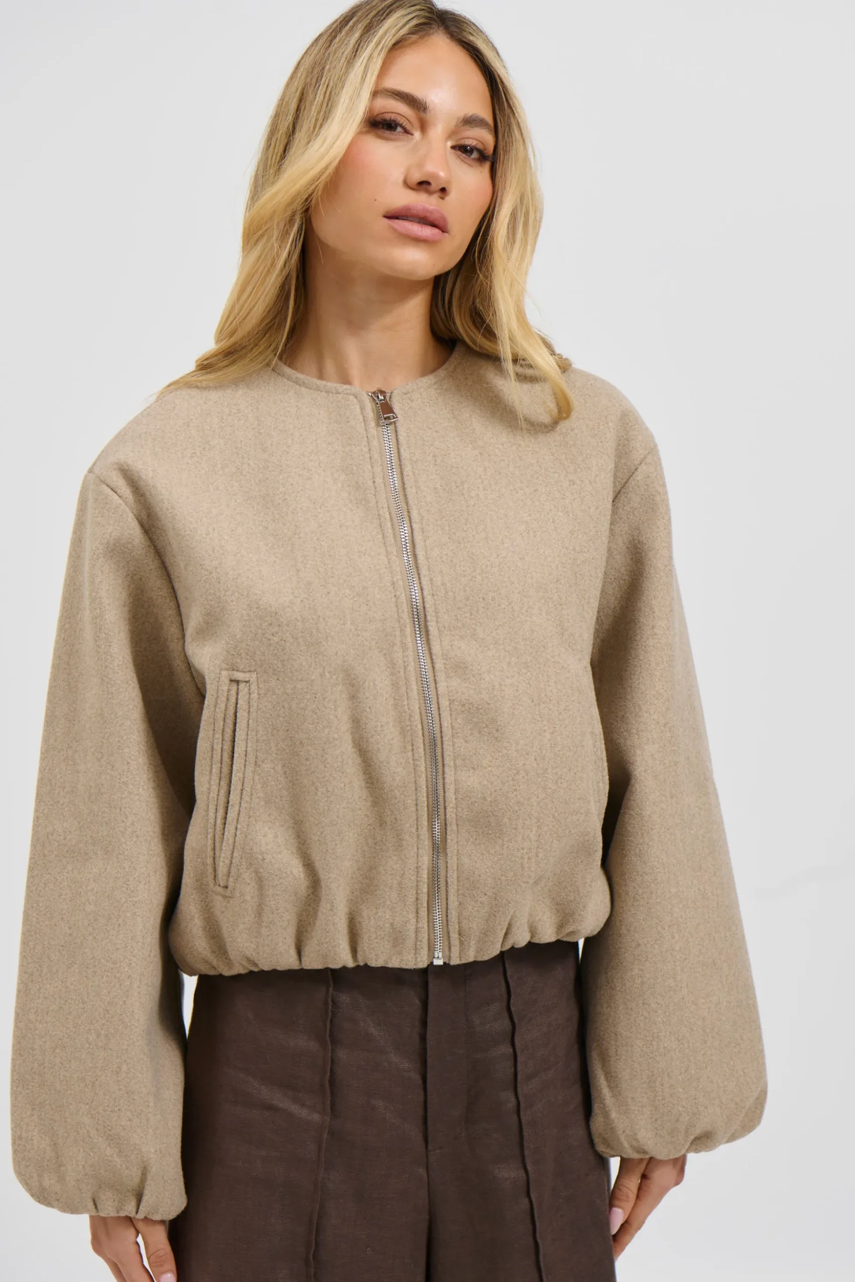 Nella Bomber Jacket Beige