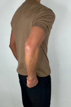 Nigel Fitted Knitted Tee Choc