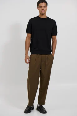 Nigel Fitted Knitted Tee Black