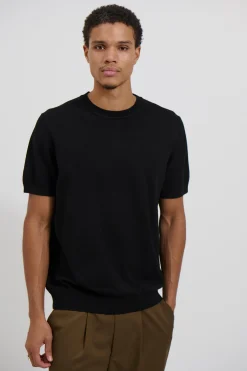 Nigel Fitted Knitted Tee Black