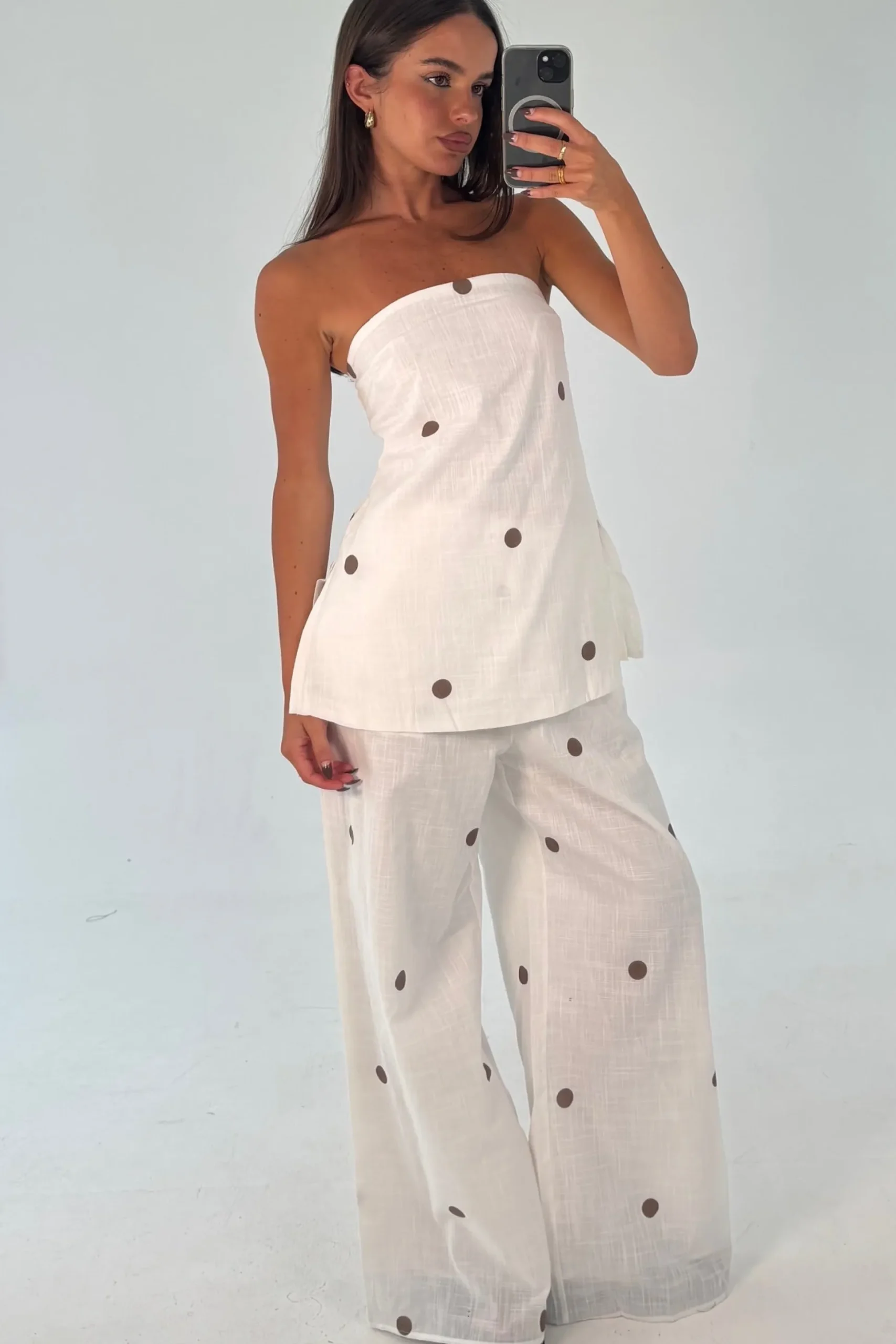 Nora Set White Polka