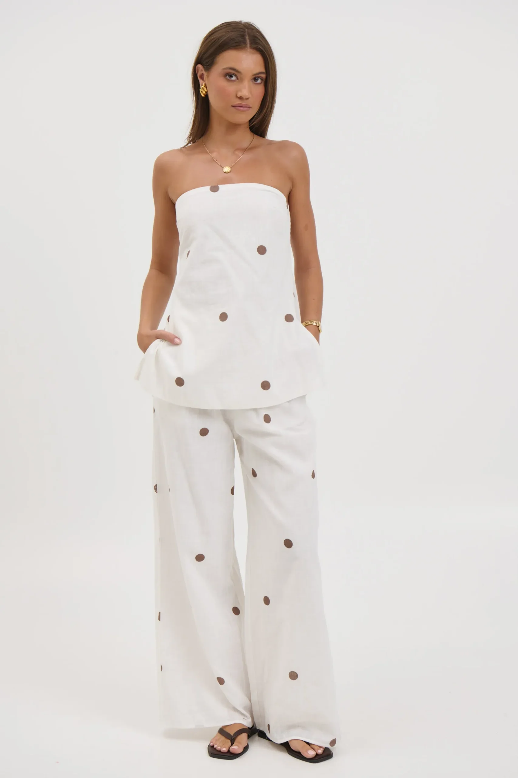 Nora Set White Polka