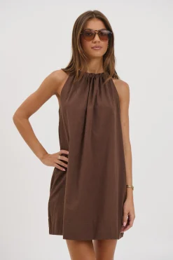 Novie Mini Dress Chocolate