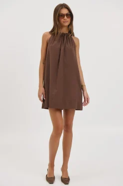 Novie Mini Dress Chocolate