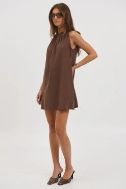 Novie Mini Dress Chocolate