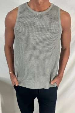 NTH Chunky Knit Tank Dark Grey