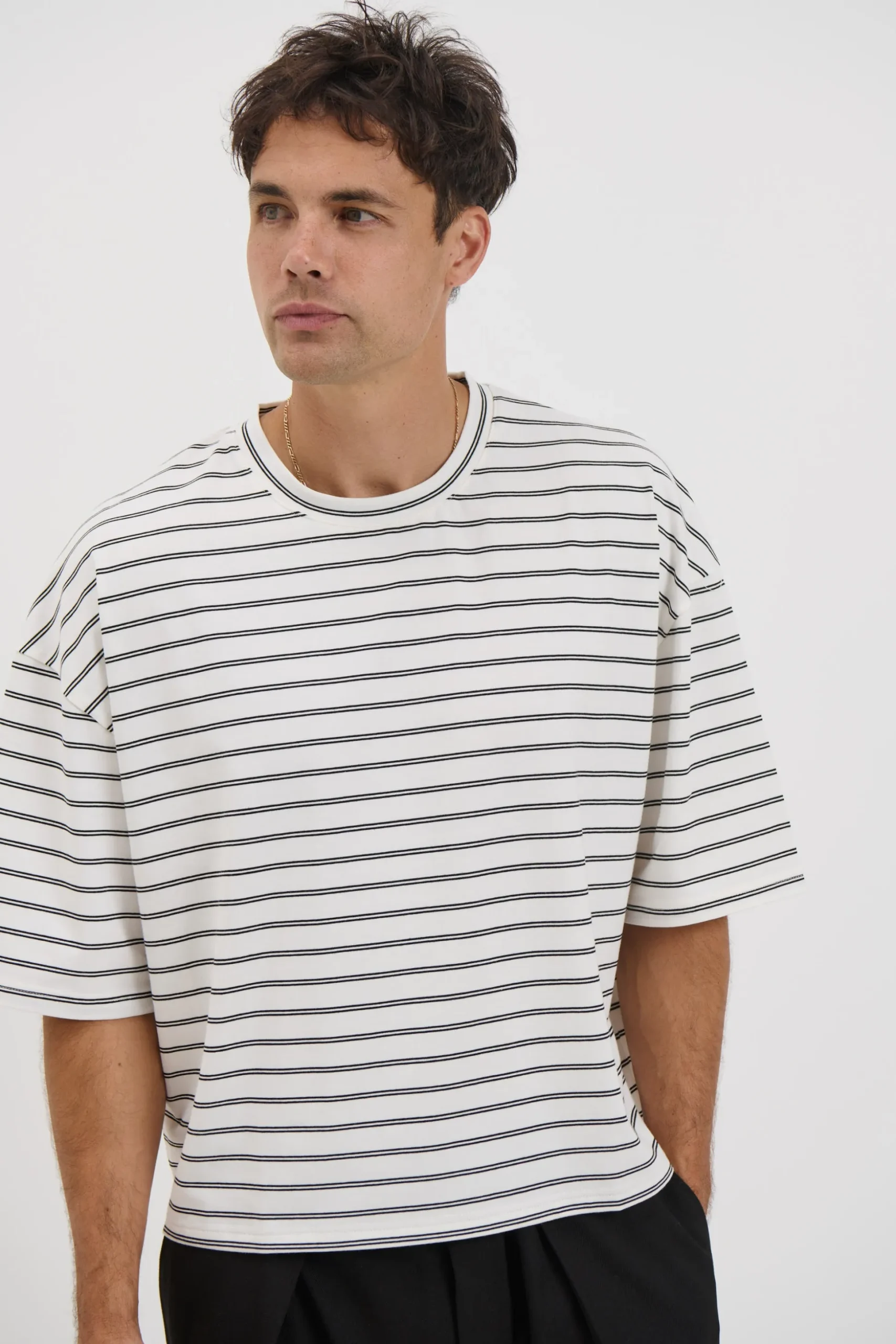 NTH Crop Box Tee Double Stripe