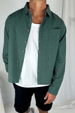 NTH Long Sleeve Check Shirt Army