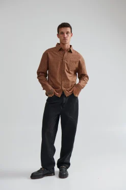 NTH Long Sleeve Check Shirt Choc