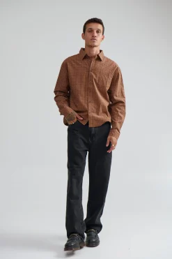 NTH Long Sleeve Check Shirt Choc