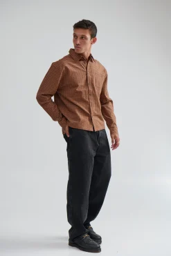 NTH Long Sleeve Check Shirt Choc