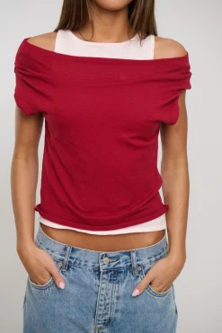 Nylah Knit Top Red