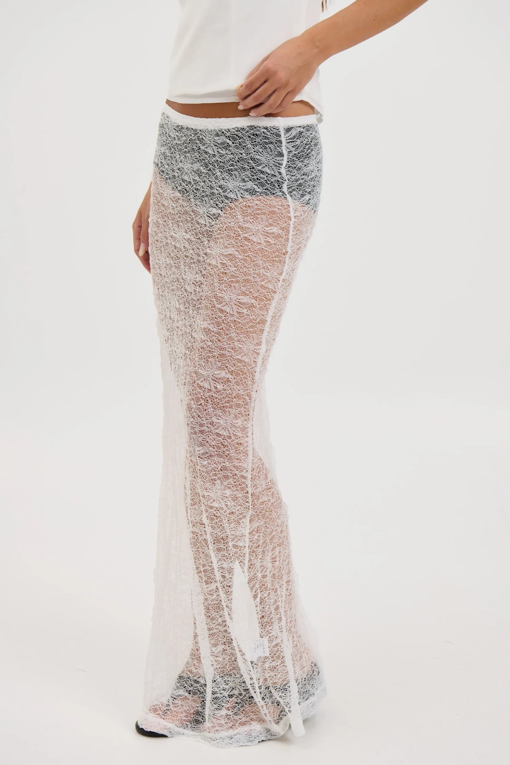 Olivia Lace Skirt White