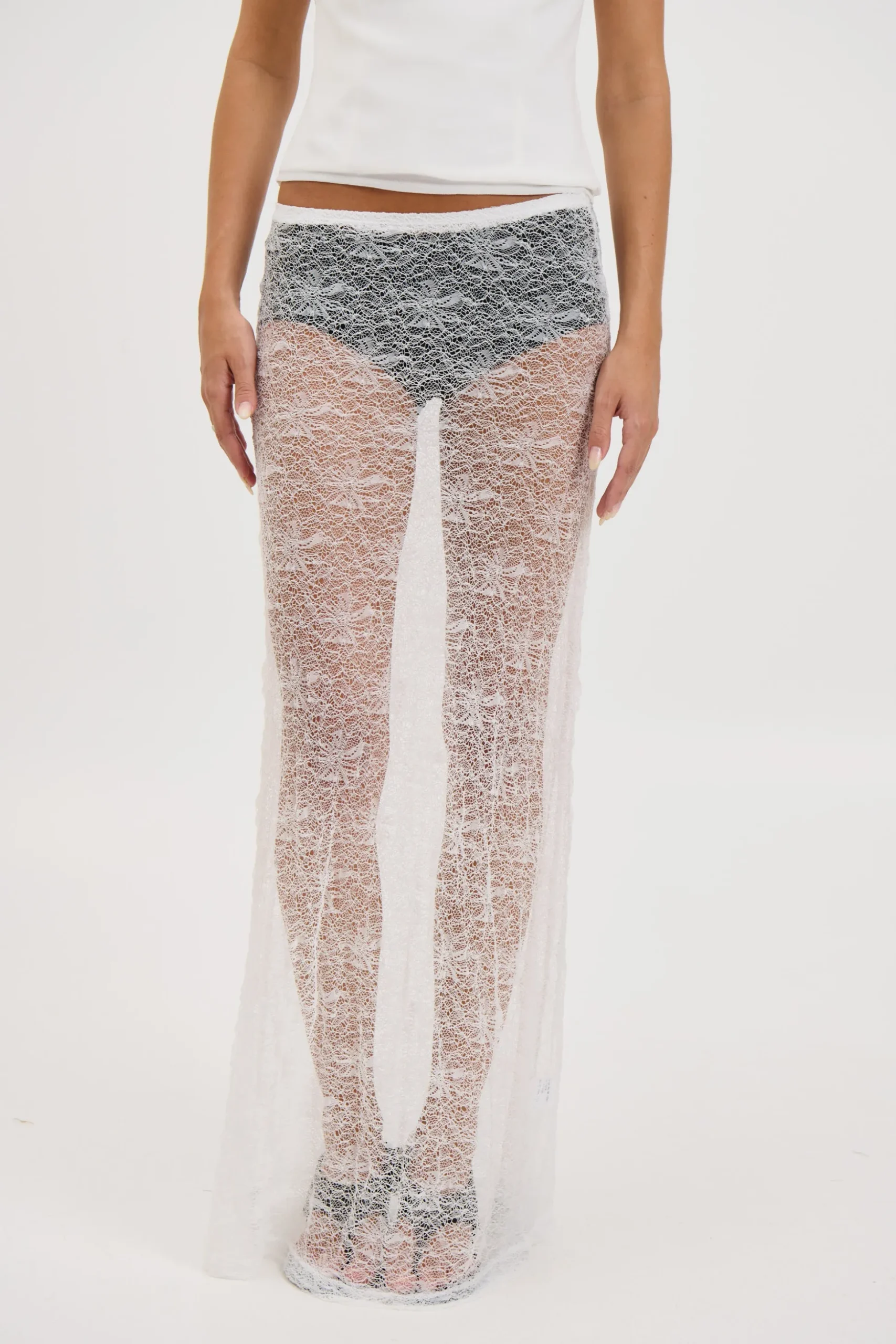 Olivia Lace Skirt White