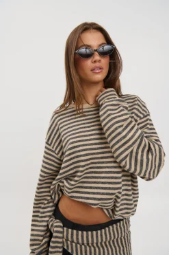 Olsen Knit Slate Stripe