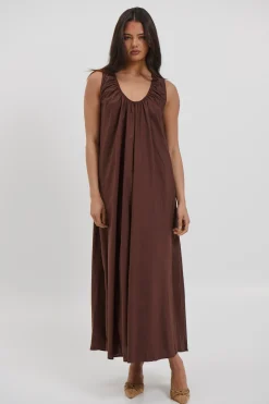 Pania Maxi Dress Chocolate