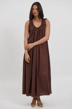 Pania Maxi Dress Chocolate