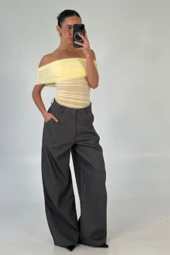 Penny Mesh Bodysuit Lemon