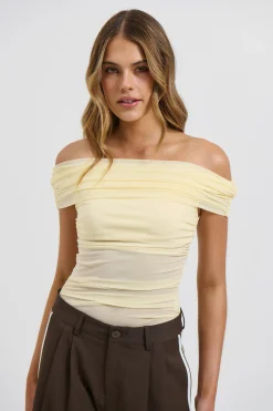 Penny Mesh Bodysuit Lemon