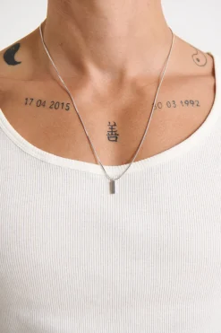 Premium NTH Plate Pendant Chain White Gold Plated