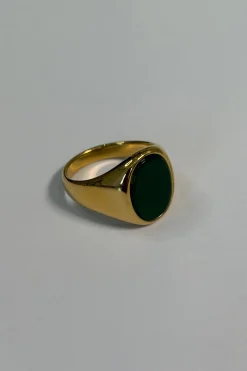 Premium NTH Stone Ring 18K Gold Plated Emerald