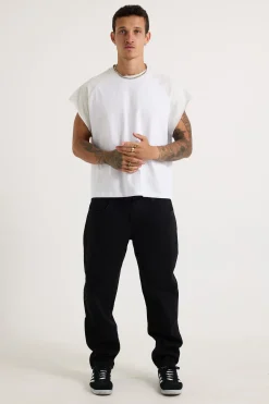 Raglan Crop Box Tank Heather Grey