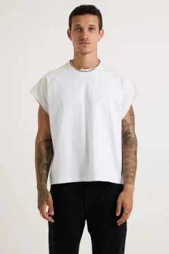 Raglan Crop Box Tank Heather Grey