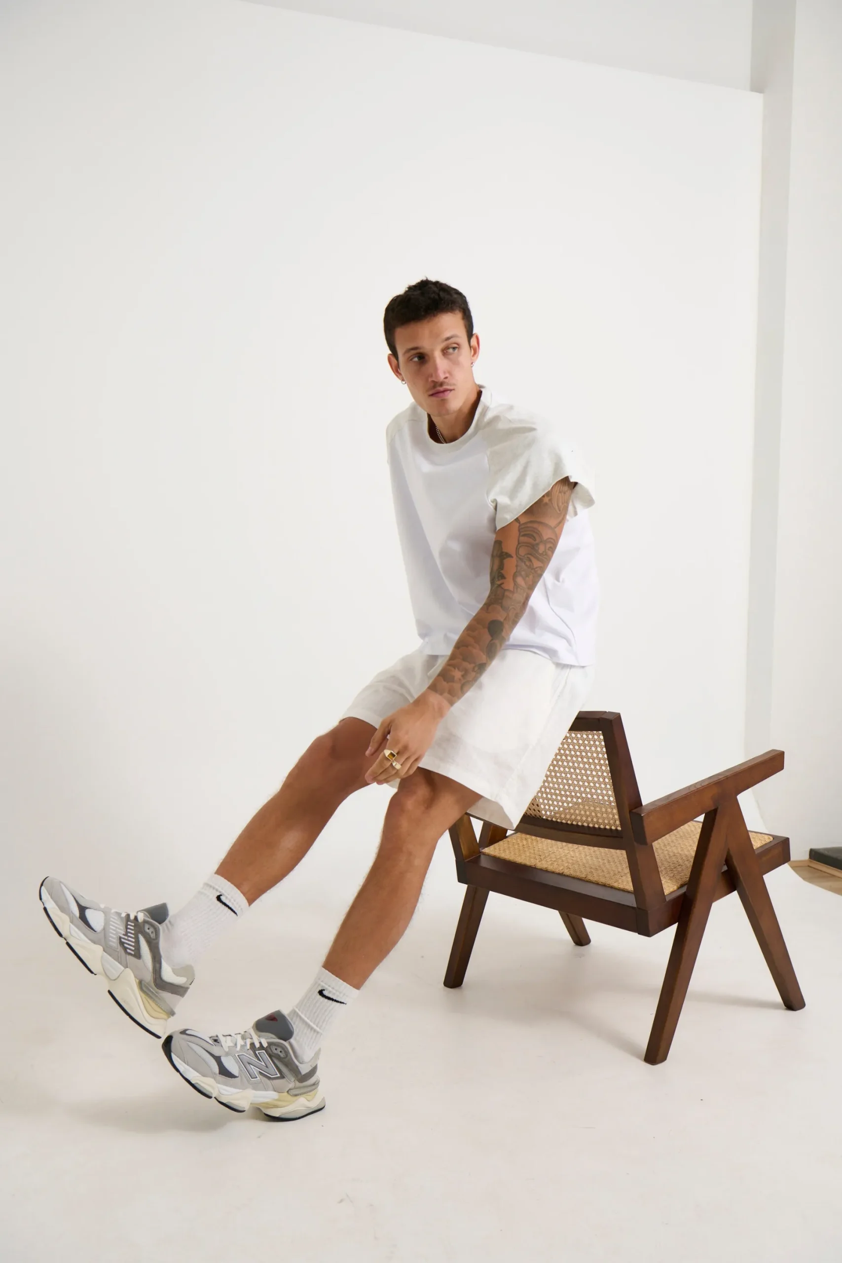 Raglan Crop Box Tank Heather Grey