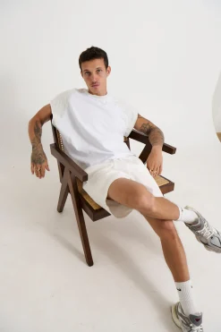 Raglan Crop Box Tank Heather Grey