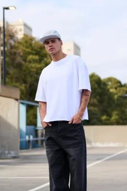 Raw Crop Distress Tee White