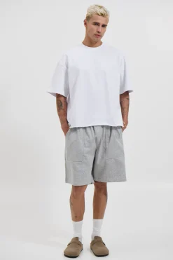 Raw Crop Distress Tee White