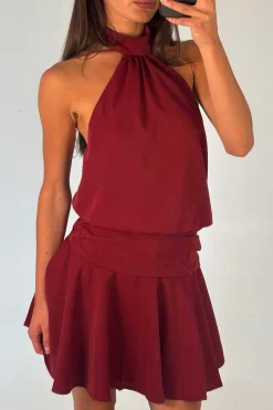 Renae Mini Dress Wine