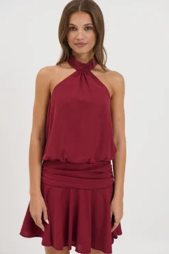 Renae Mini Dress Wine