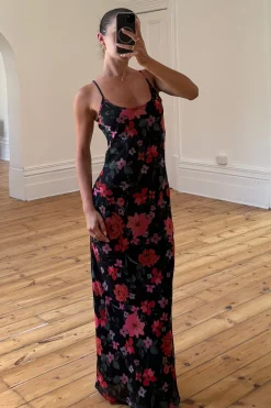 Rhea Maxi Dress Black Floral
