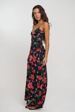 Rhea Maxi Dress Black Floral