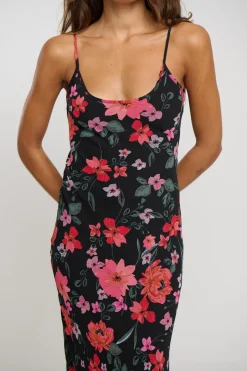 Rhea Maxi Dress Black Floral