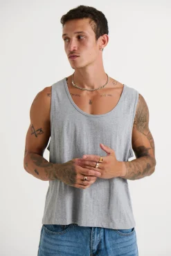 Richie Loose Crop Tank Grey