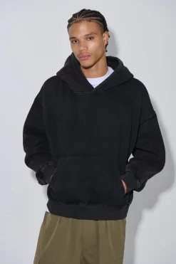 Roman Cropped Drop Hoodie Acid