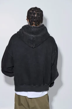 Roman Cropped Drop Hoodie Acid