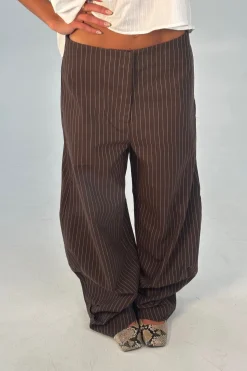 Romley Pinstripe Pant Chocolate