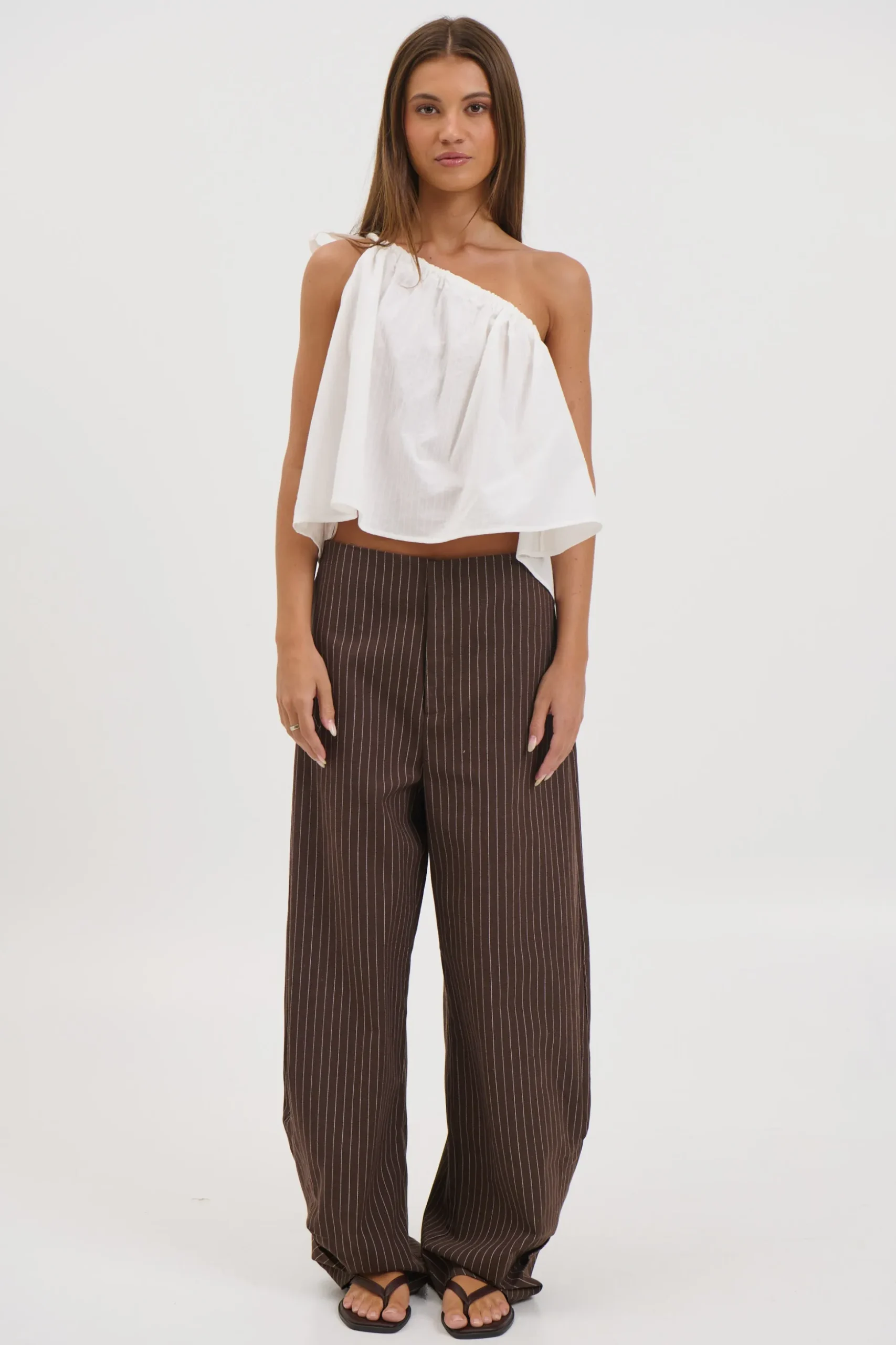 Romley Pinstripe Pant Chocolate