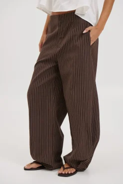Romley Pinstripe Pant Chocolate