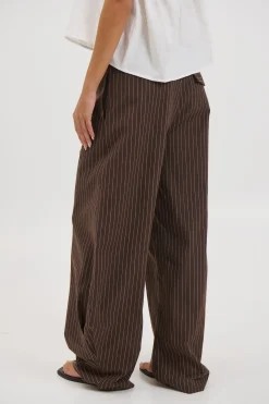 Romley Pinstripe Pant Chocolate